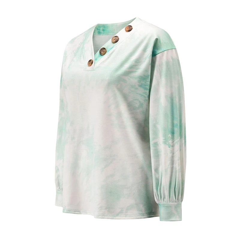

Casual Women Long Sleeve Hoodies Pullover V Neck Sweatshirts Tie Dye Streetwear Tops Women Loose Hoodies