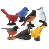 toys for kids simulation hand painted exotic birds animal model figures figurine toys oriole robin snowy owl educational toys