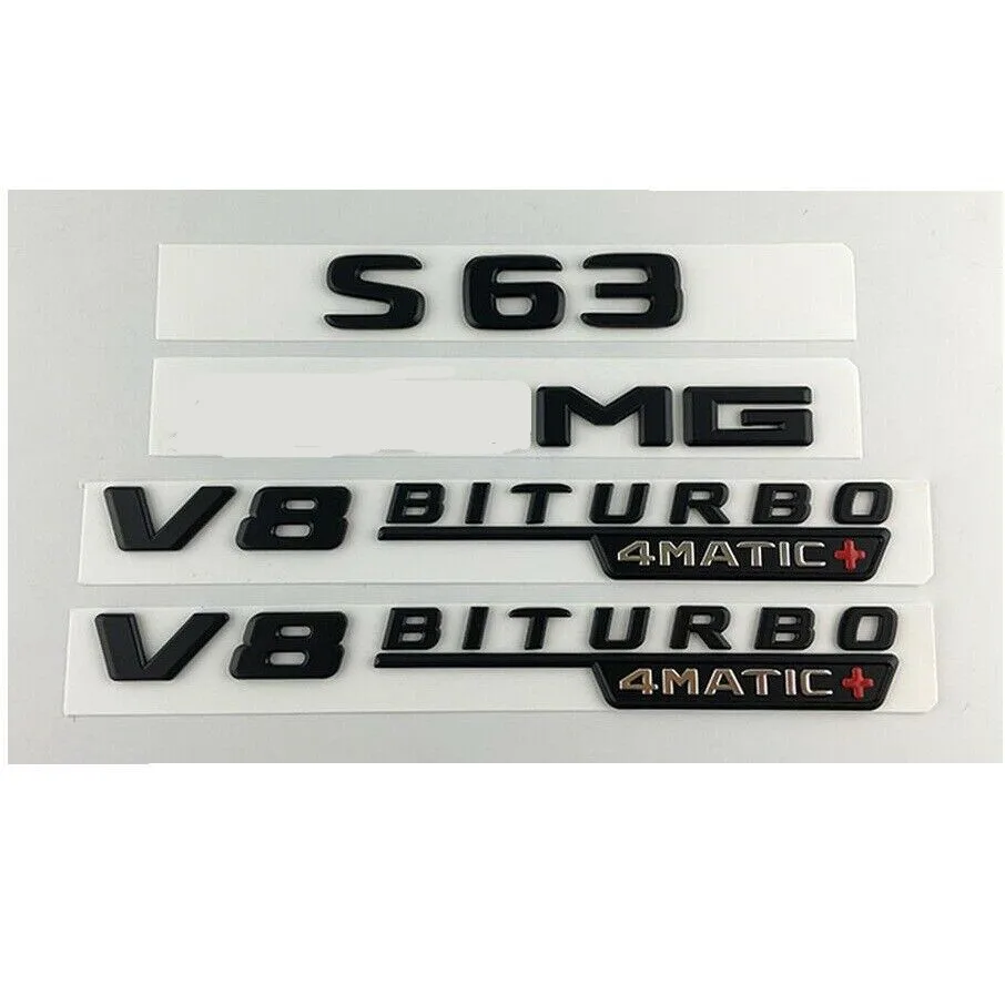 Черный S63 Для AMG V8 BITURBO 4matic + багажник значок на крыло логотипы марок машин для Mercedes