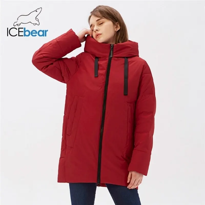 

icebear 2021 winter short women's coat High quality female clothing Fashionable warm short jacket GWD20141I