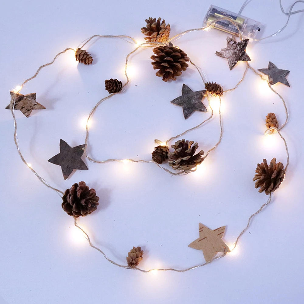

Led Copper Wire Pine Cone Flowers Led String Lights Christmas Decorative Outdoor Bedroom DIY Garland Holiday Fairy Lights
