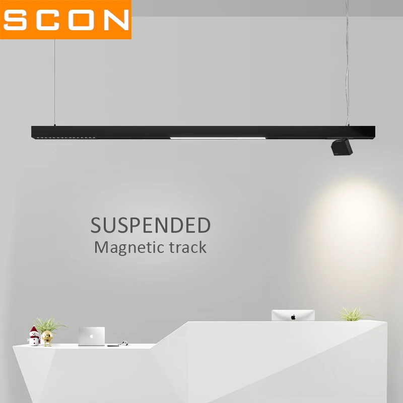 SCON The Running Magnet Professional Lamps 24V  Channel LED Suspension Magnetic Track Light SC-XTD030