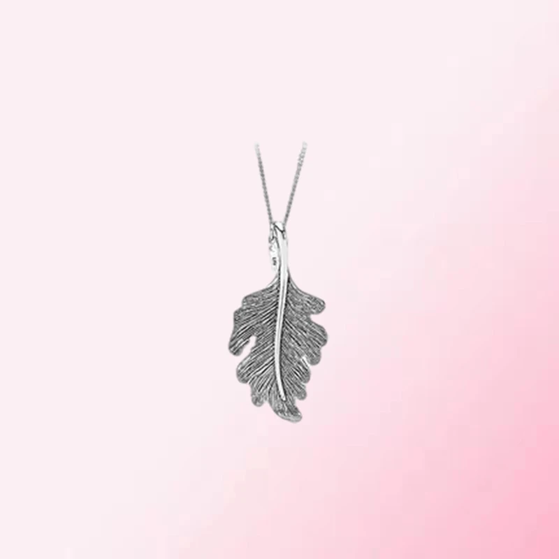 

1:1 Make PanDO 925 Sterling Silver Custom Oak Leaf Personality DIY Necklace