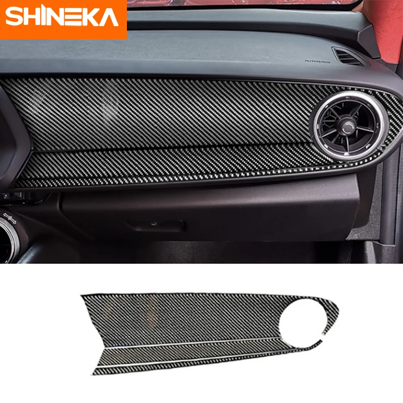 

SHINEKA Interior Mouldings For Chevrolet Camaro 2016-2019 Accessories Carbon Fiber Copilot Passenger Cover for Camaro 2016-2019