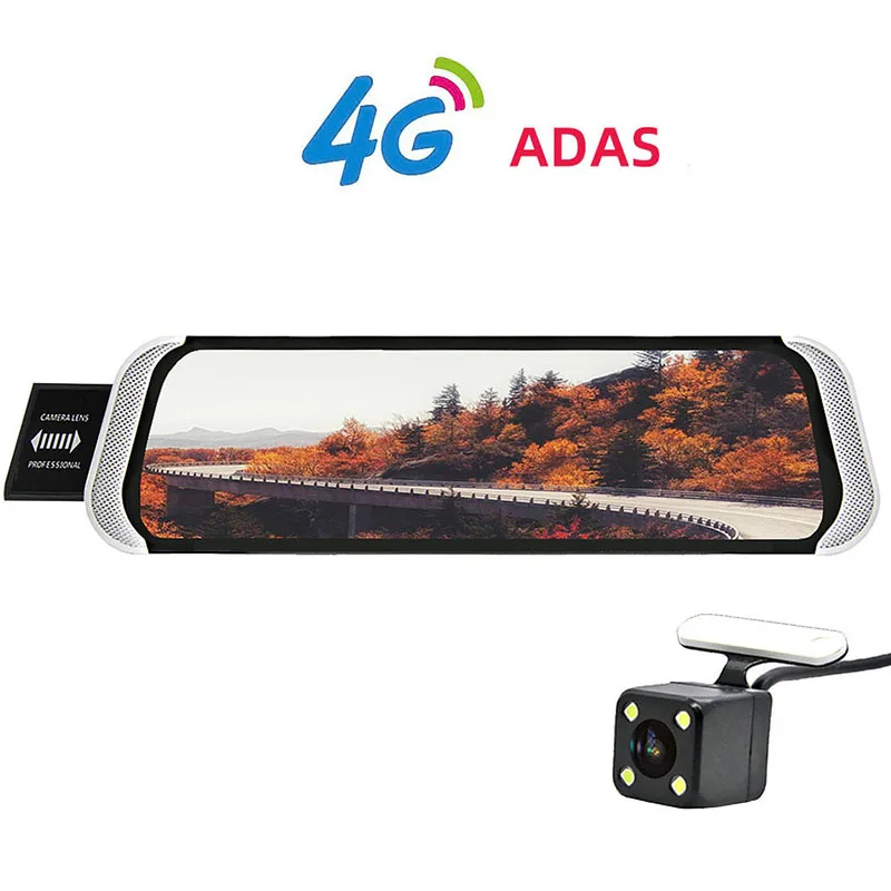 4G 4 г FHD 1080 P Автомобильный dvr 10 дюйм зеркало заднего вида монитор android gps Wi-Fi видео регистратор автомобильный с Обратный кам - Название цвета: 4G