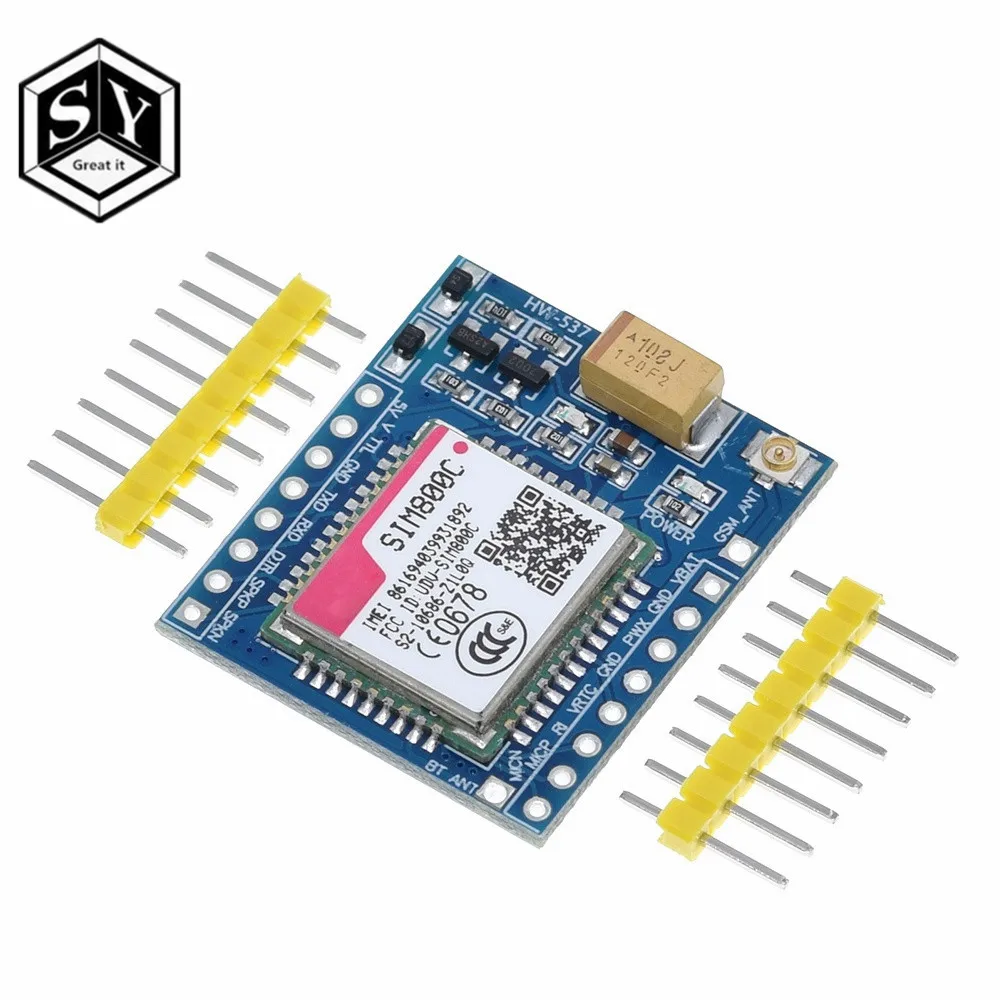 Макетная плата GREAT IT SIM800C GSM GPRS модуль 5 В/3 3 в TTL IPEX с Bluetooth и TTS для Arduino STM32 C51