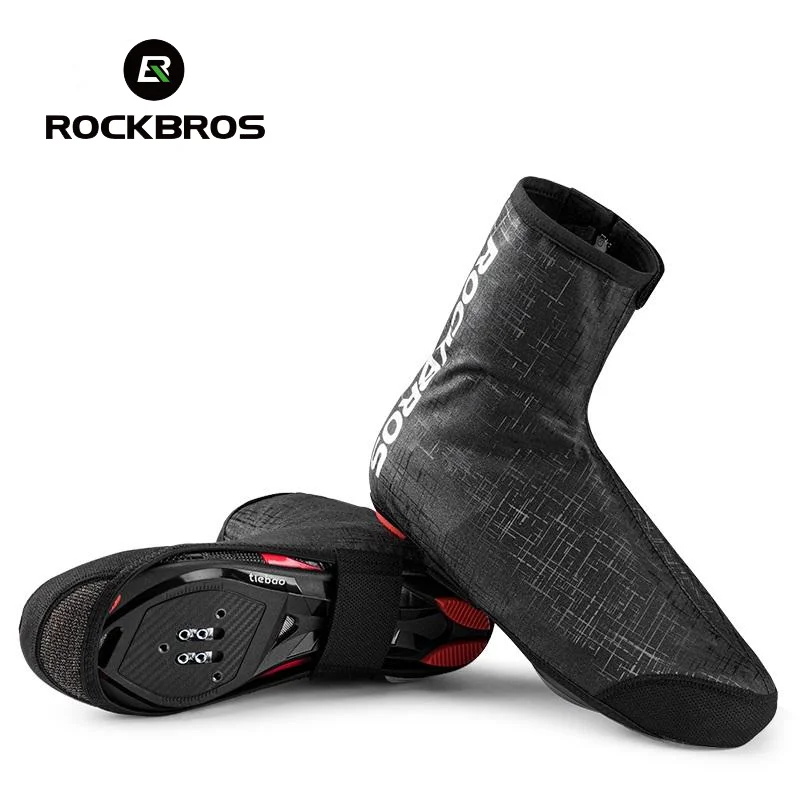 

ROCKBROS Thermal Cycling Shoe Cover Reflective Rainproof High Elastic Adjustable Windproof Ski Bike m MTB Shoe Covers Overshoes