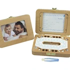 Деревянная фоторамка для волос плода коробка для выпадающих зубов органайзер для хранения молочных зубов Umbilical Lanugo сохранить сохранение детских сувениров подарок