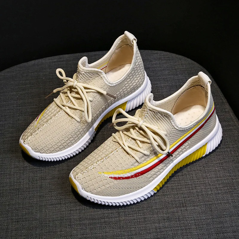 

New Women Shoes Flats Fashion Casual Ladies Shoes Woman Lace-Up Mesh Breathable Female Sneakers Zapatillas Mujer