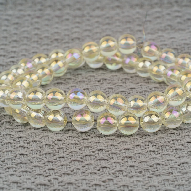 Горячая продажа 8 ммаб цветные прозрачное Круглое стекло бусины, объемные Хрустальные стеклянные разделительные бусины, бусины, используемые для изготовления ювелирных изделий своими руками