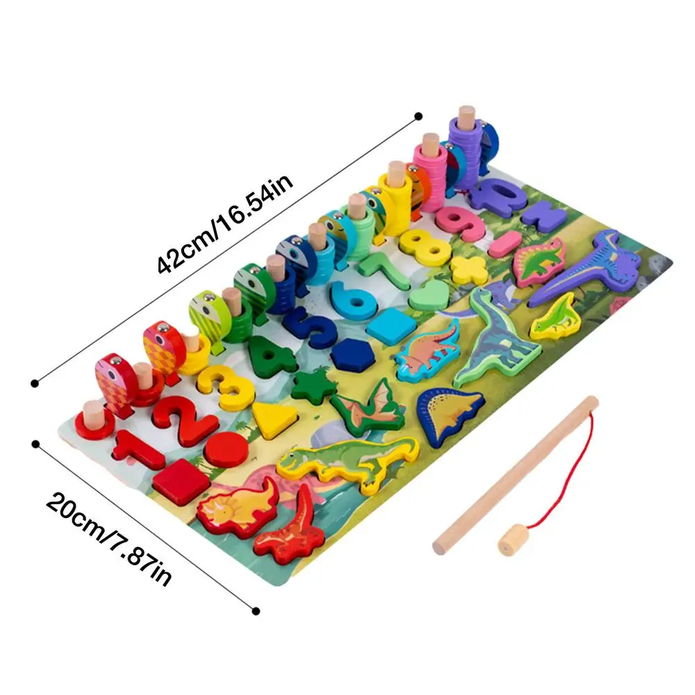 

Educational Wooden Toys For kids Board Math Fishing Count Numbers Matching Digital Shape Match Early Education Toy