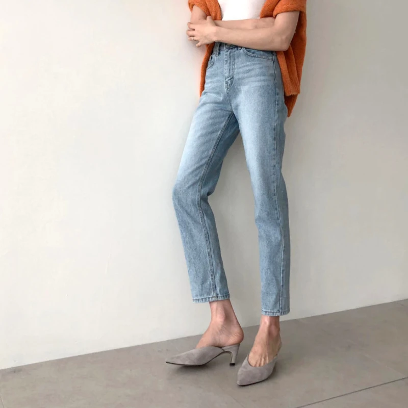 Женские винтажные джинсы шаровары с высокой талией узкие карандаш