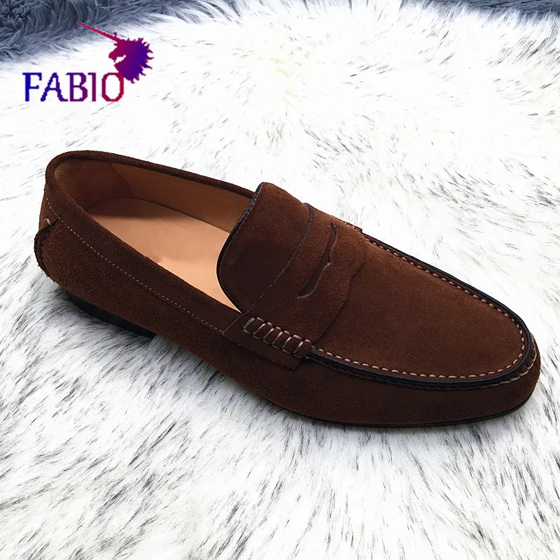 

Leather sole with injection sole for men's shoes Cow leather suede shoes Handmade leather shoes