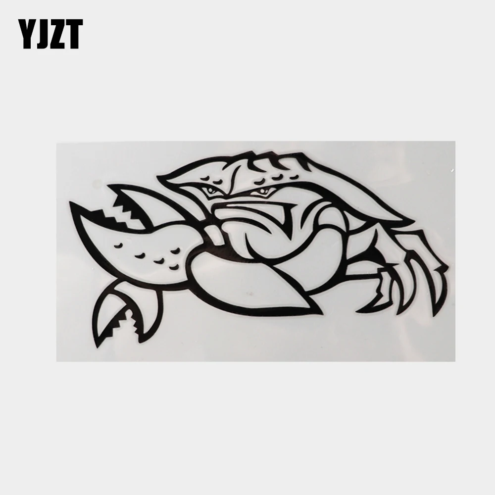 

YJZT 15,6 см × 7,8 см забавная океанская яркая Краб черная/серебряная Наклейка Виниловые автомобильные наклейки 13D-0965