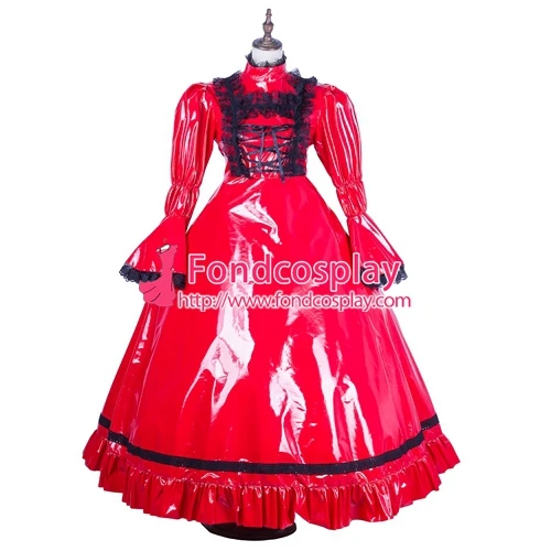 

Sissy PVC lolita punk gothic vinyl long dress Tailor-made[G1769]