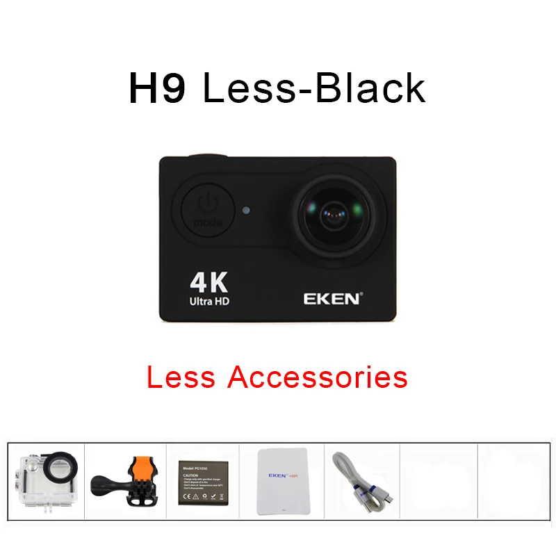H9 Black Less Экшн-камера 4 K/30FPS 1080 p/60fps 20MP Ultra HD Mini CAME Cam WiFi водонепроницаемая Спортивная камера от eken H9 H9R - Цвет: H9 Black Less