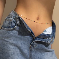 new fashion creative color rice bead belly chains waist chain for charm women girl tassel body chain dating jewelry accessories