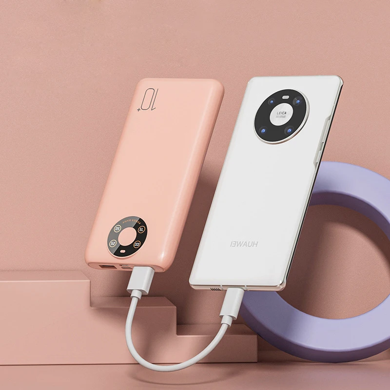 10000 мАч Мини портативное зарядное устройство с двойным USB выходом Внешняя батарея