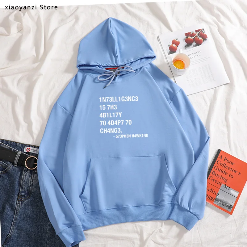 

Hacker hoodies Leet Language Stephen Hawking Design women sweatshirts Cotton Unisex Clothes High Quality pullovers
