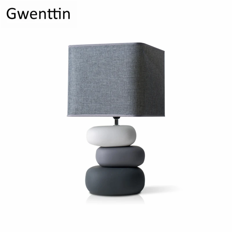 Современные настольные лампы с керамическим камнем для гостиной спальни