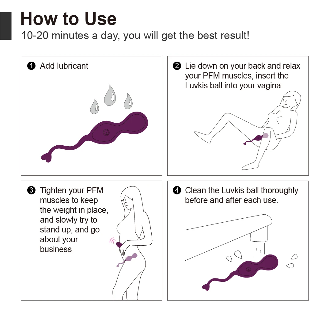 Вибратор Luvkis с беспроводным дистанционным управлением для упражнений Кегеля