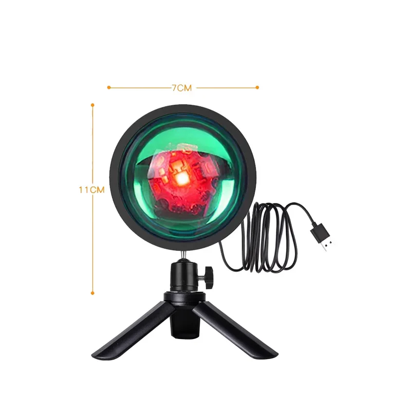 

Sunset Projection Lamp Rainbow Atmosphere Led Night Light Sunset Light For Home Bedroom Background Wall USB Table Lamp