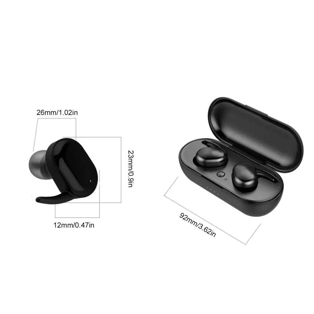 

Talking Stereo Wireless Headset Battery Display Voice Control Sports Headset With Charging Compartment