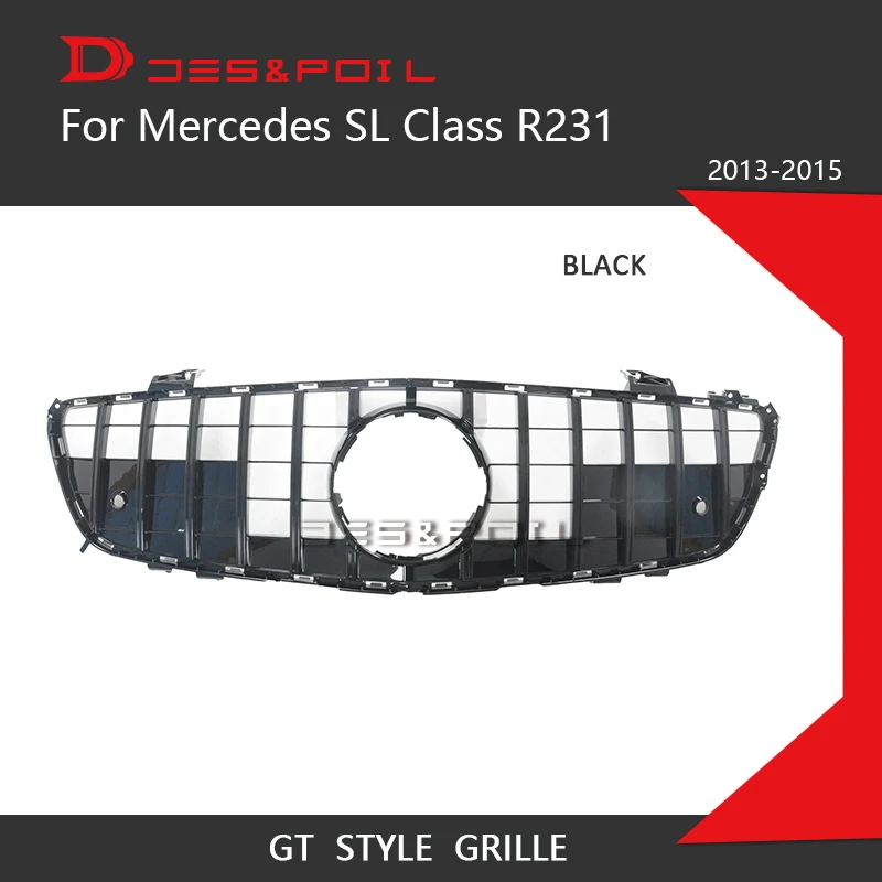 

Для Mercedes SL Class R231 GT Решетка Вертикальный передний бампер Racing Grill 2013-2019 SL350 SL500 SL550 SL400
