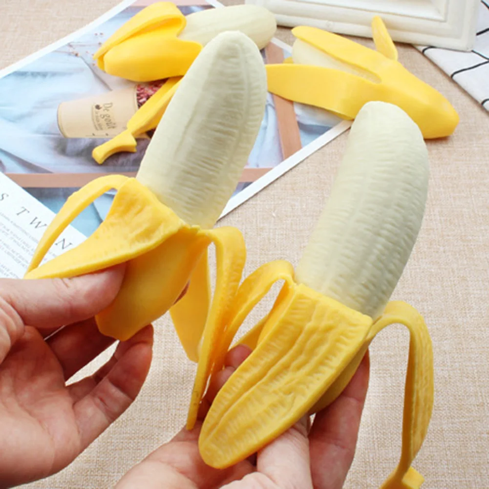 

Cute Spoof Peeling Banana Squish Fidget Toys Kids Kneading Squeeze Stress Relief Fidget Kid Adult Anti-Stress Hand Toy Gifts