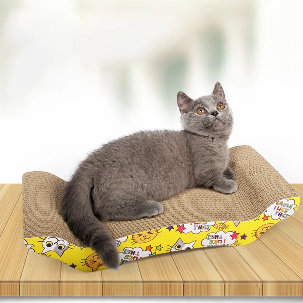 Мультяшный принт игрушки для кошек Когтеточка коврик шлифовальный скребок