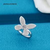 ainuoshi 925 sterling silver 3x6mm marquise simulated sona diamond engagement rings for women birthday fine knot rings jewelry