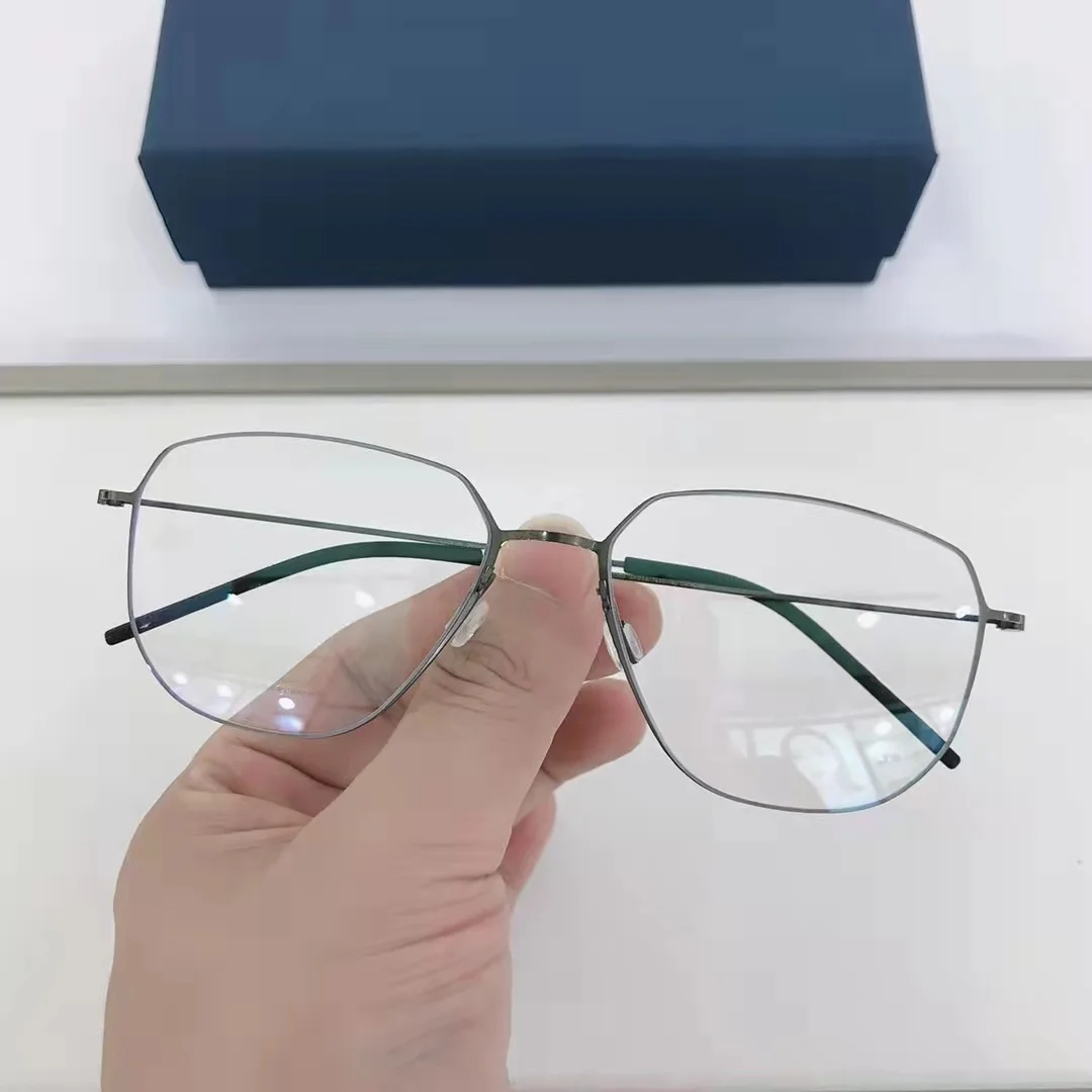New Denmark Brand Pure Thin Titanium Glasses Frame Men Polygon Ultralight Prescription Eyeglasses Women Optical Eyewear Oculos