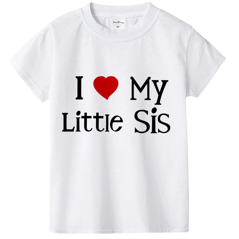 Camisetas de la familia "I Love My Sis" I Love My Bro Brother "y bodys para beb&eacute;s, playeras familiares a juego, env&iacute;o directo-5