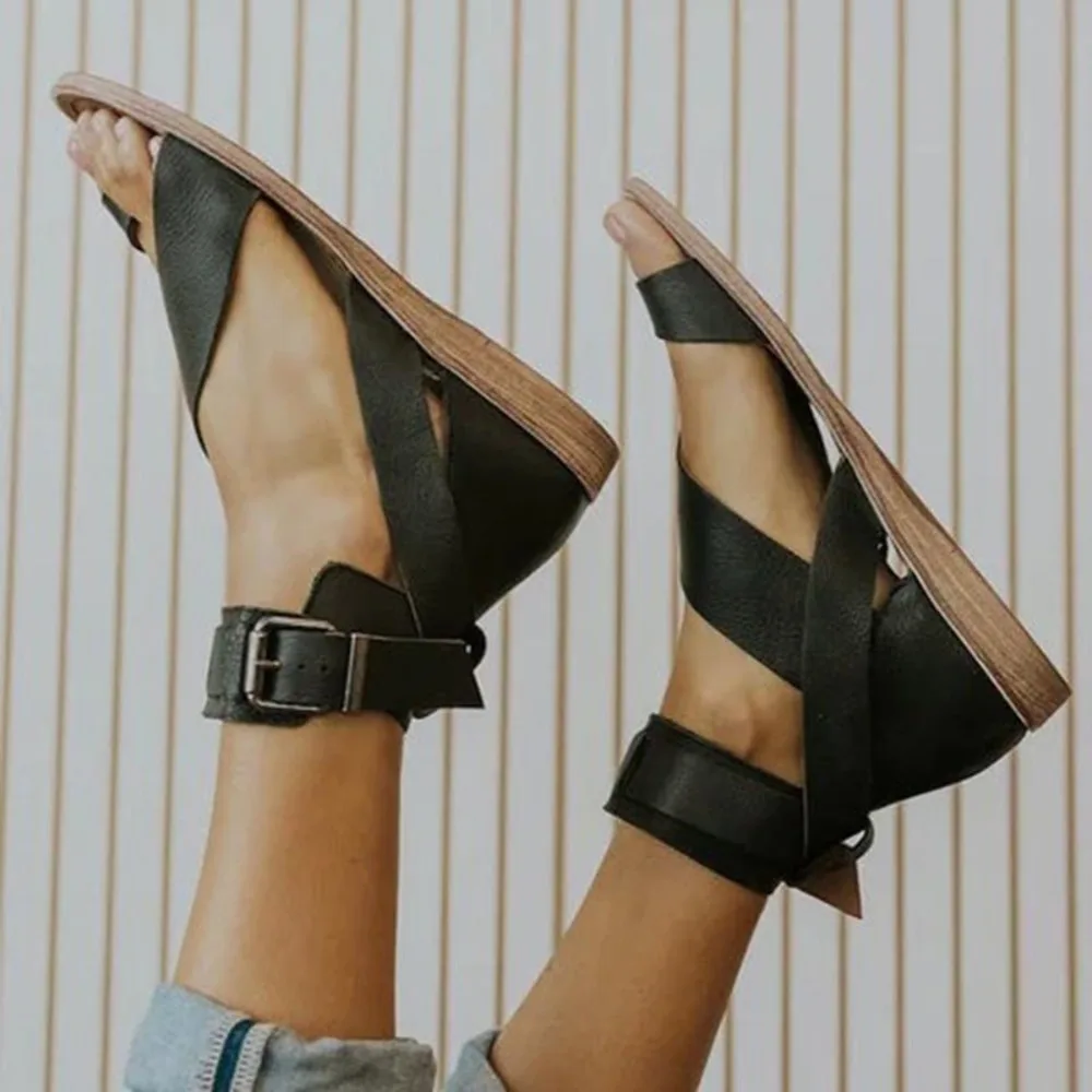 

New Summer Women's Shoes Flat Sandals Female Open-toe Shoes Women Sandals Casual Roman Style Ladies Sandalias Plus Size De Mujer