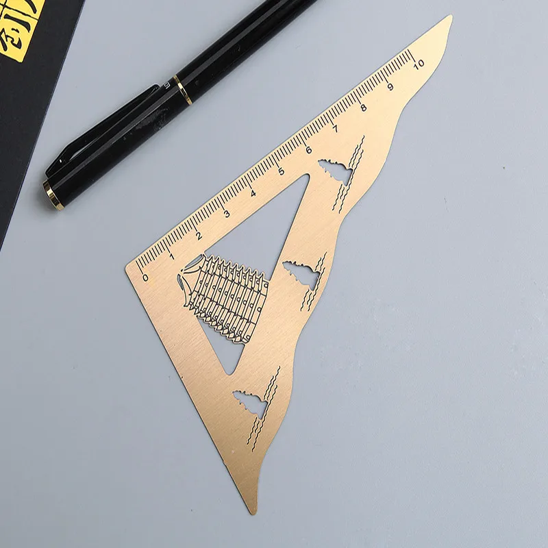 Металлическая треугольная линейка ретро линейки закладки весы Канцтовары для