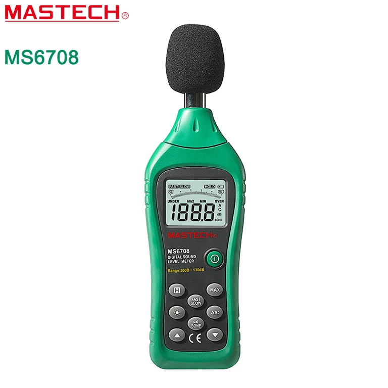 MASTECH MS6708 Handheld Industrial Digital Sound Level Meter 30~130dB Analog Bar Display Back Light Decibel Tester | Инструменты