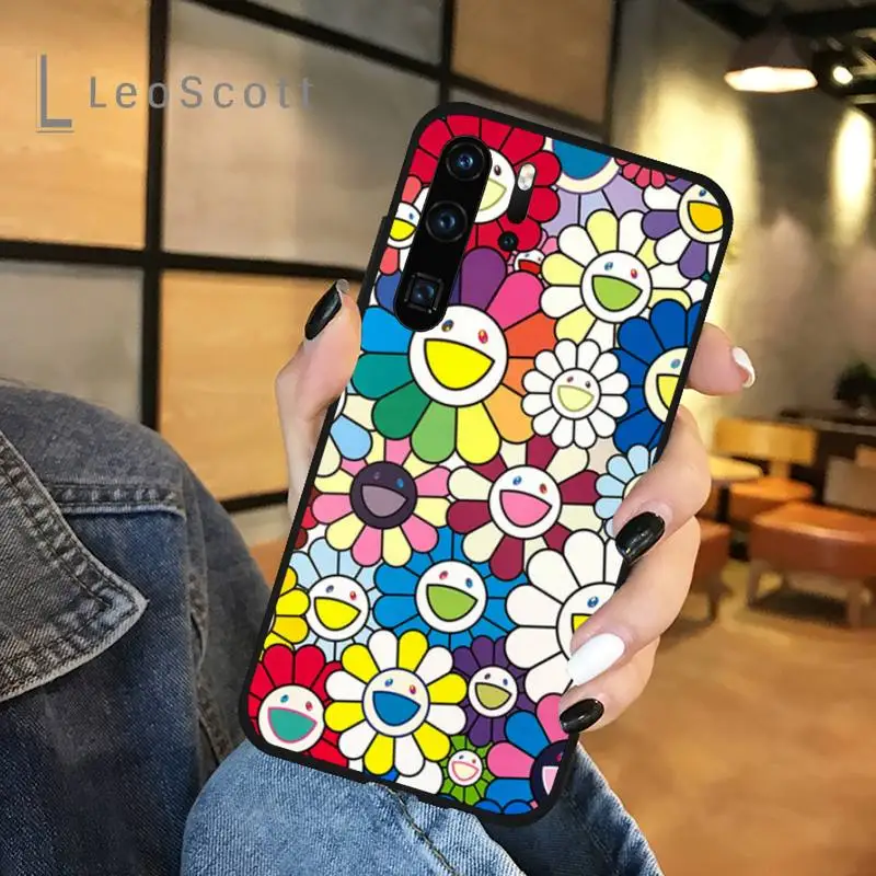 

Smiley Flowers Phone Case For Huawei honor Mate P 9 10 20 30 40 Pro 10i 7 8 a x Lite nova 5t