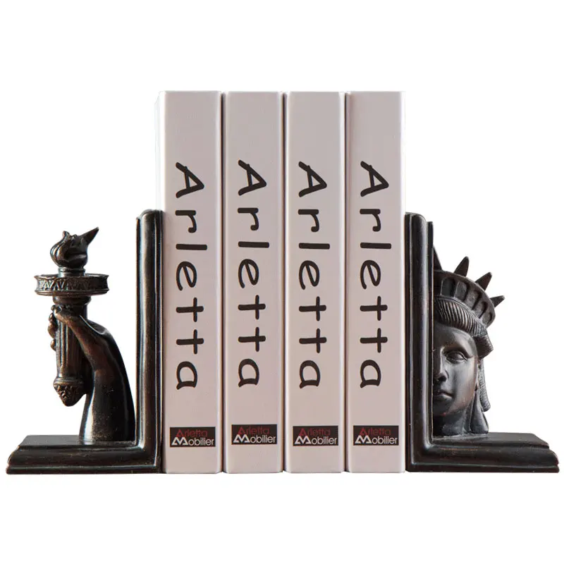 

Vintage Decoration Ornaments Statue of Liberty Bookends Home Study Room Decoration Artware Office Book Stand Crafts Gifts