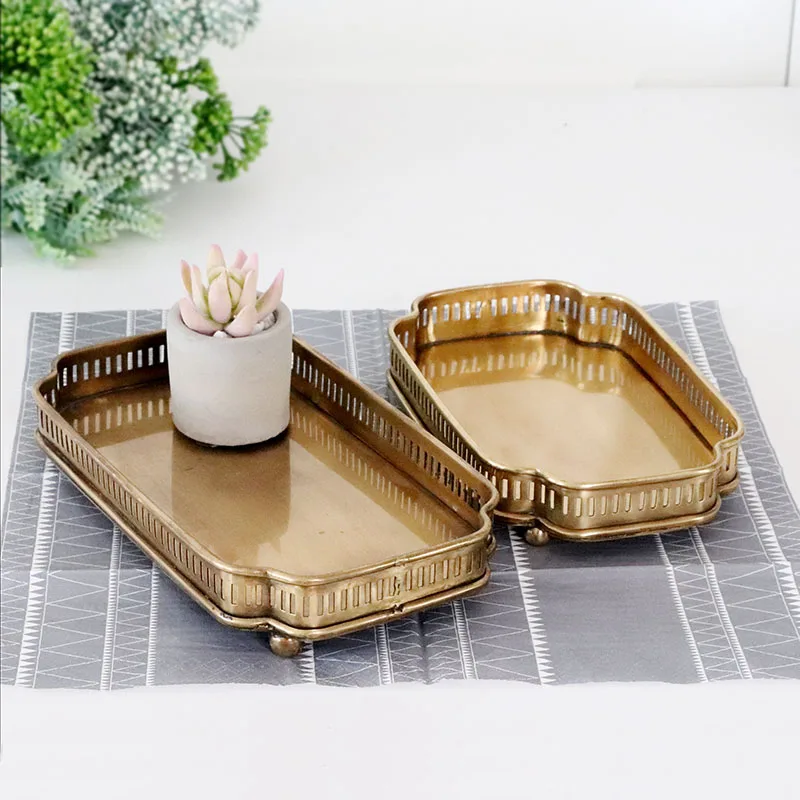 Роскошный поднос для хранения из чистой меди европейские французские аксессуары