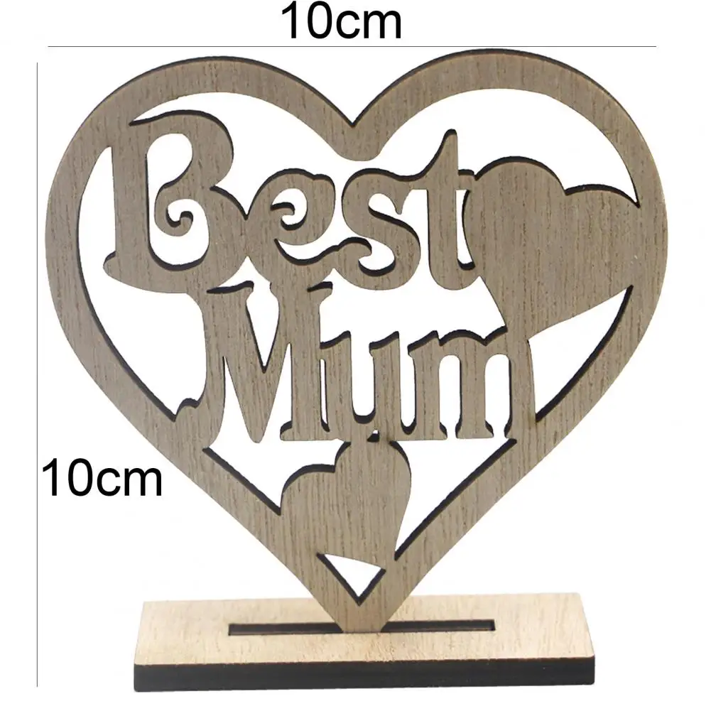 

2021 Heart Plaque Handmade Sturdy Wooden Happy Mother'S Day Gift Home Decor Wooden Embellishments for Living Room