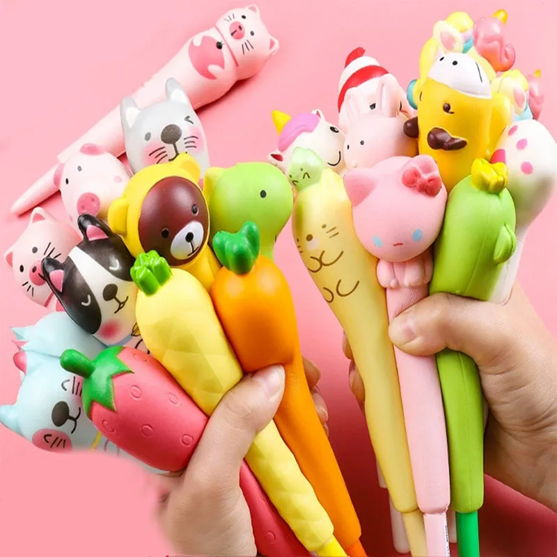 

Симпатичная гелевая ручка для снижения давления, школьные принадлежности для учеников, Мультяшные креативные канцелярские принадлежности...