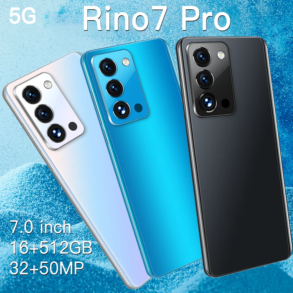 

Rino7pro 5G Smartphone 2021 Global Version 7.0 inch 6800mAh 16+512GB Big Memory Support Face ID Dual SIM Android Smart Mobile