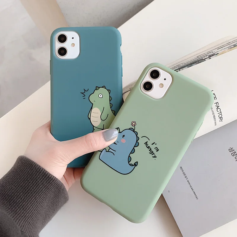 Чехол для телефона мультяшный милый чехол с динозавром iPhone 11 Pro мягкий