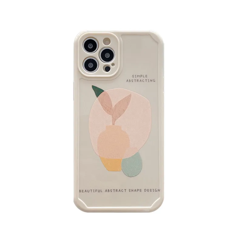 

Illustrated flower painted silicone phone case for iPhone11 12Pro Max mini X XR XS XSMax 8 7PluS anti-drop protective back cover