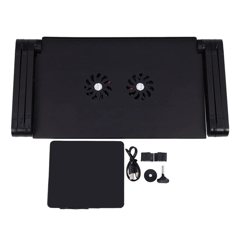 

Aluminum Alloy Laptop Table Folding Notebook Desktop Stand with Cooling Fan Bed Laptop Tray Desk Study Desk