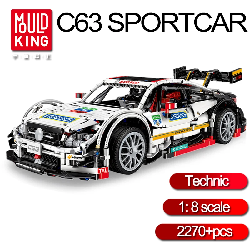 1:8 C63 Супер гоночный спортивный автомобиль набор MOC 6687 строительный блок техника