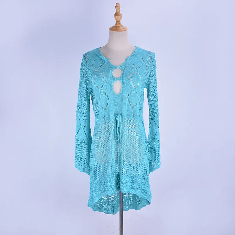 

Women Bikini Cover Up Summer Solid Color Shirt Dress Sexy Beach Shirt For Woman Swimming Swimwear