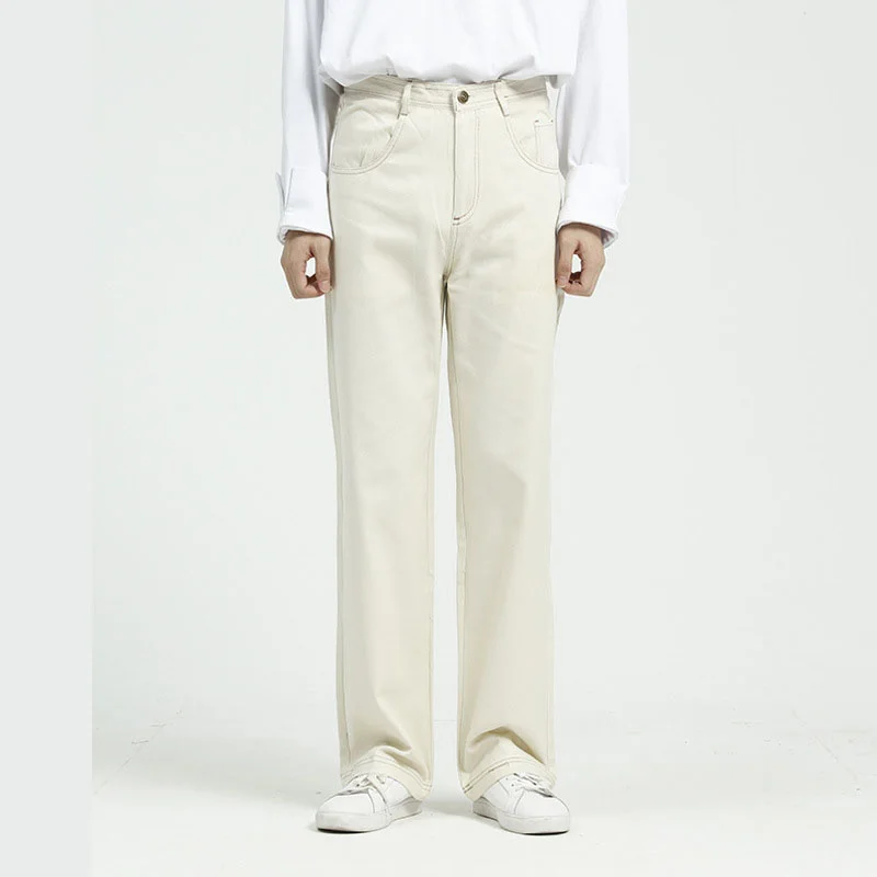 

2021 Autumn Men's Vintage Causal Straight Jeans Trousers Male Women Streetwear Hip Hop Loose Basic Section Denim Pant