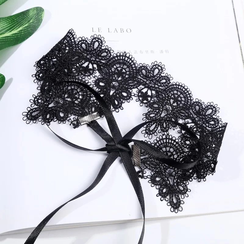 Винтажный кружевной чокер с цветком широкое ожерелье готическое короткое черный