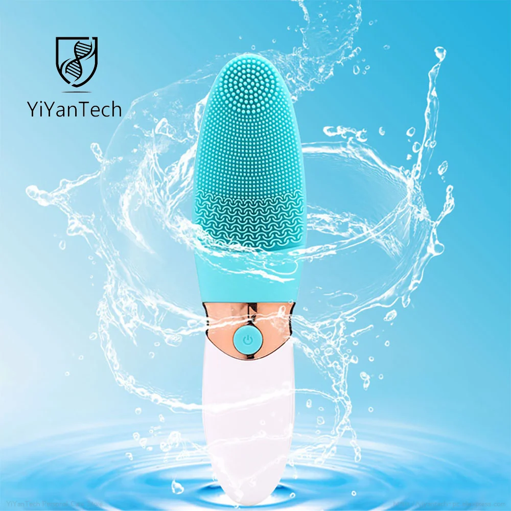 

AE-618 Silicone Ultrasonic Electric Facial Cleansing Brush Sonic Clear Scrubber Cleanser Massager for Skin Care Peeling Device